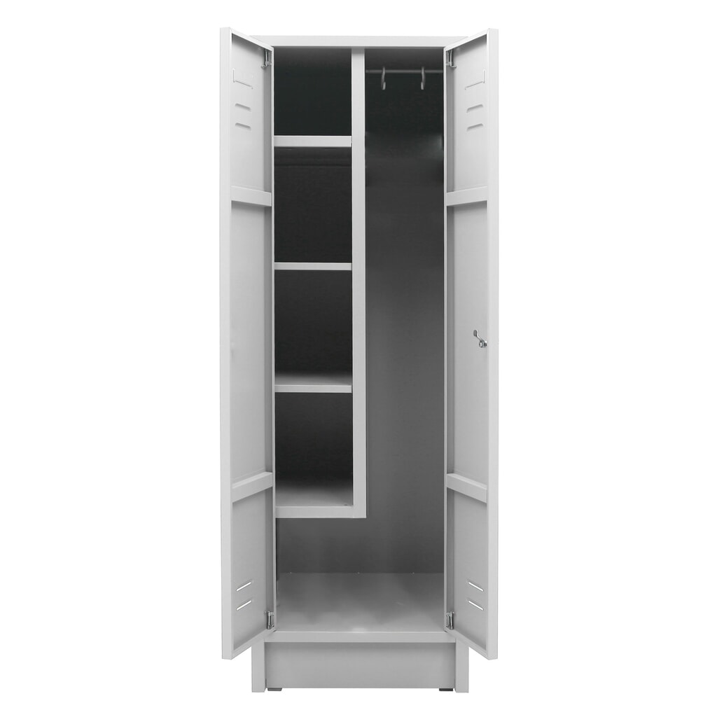 N° de l'image du produit 2 : HEMMDAL Armoire à produits de nettoyage HPZ-1, serrure à cylindre, HxlxP 1 800 x 600 x 500 mm, gris clair
