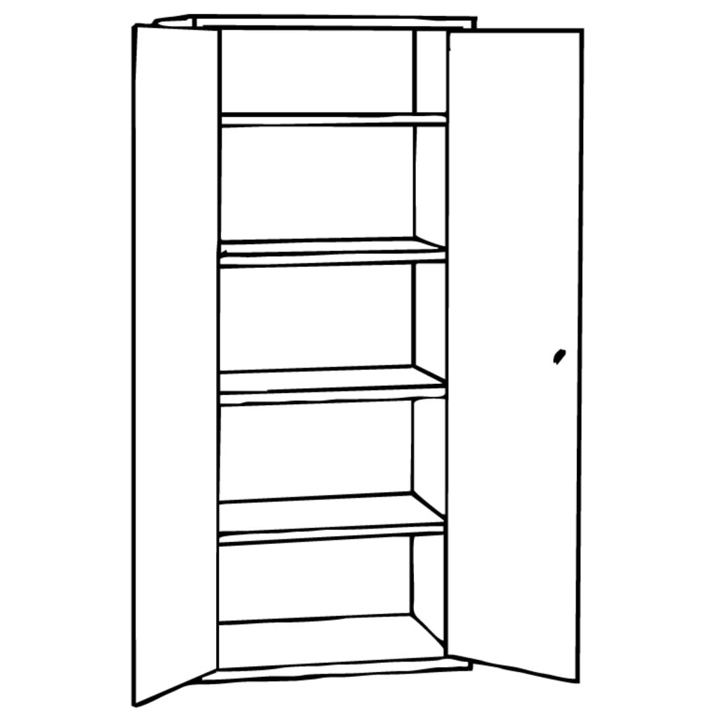 HEMMDAL Armoire à portes battantes HF-ST, 5 HC, HxlxP 1 950 x 920 x 420 mm, tablettes galvanisées, gris clair N° de l'image du produit 2 : HEMMDAL Armoire à portes battantes HF-ST, 5 HC, HxlxP 1 950 x 920 x 420 mm, tablettes galvanisées, gris clair
