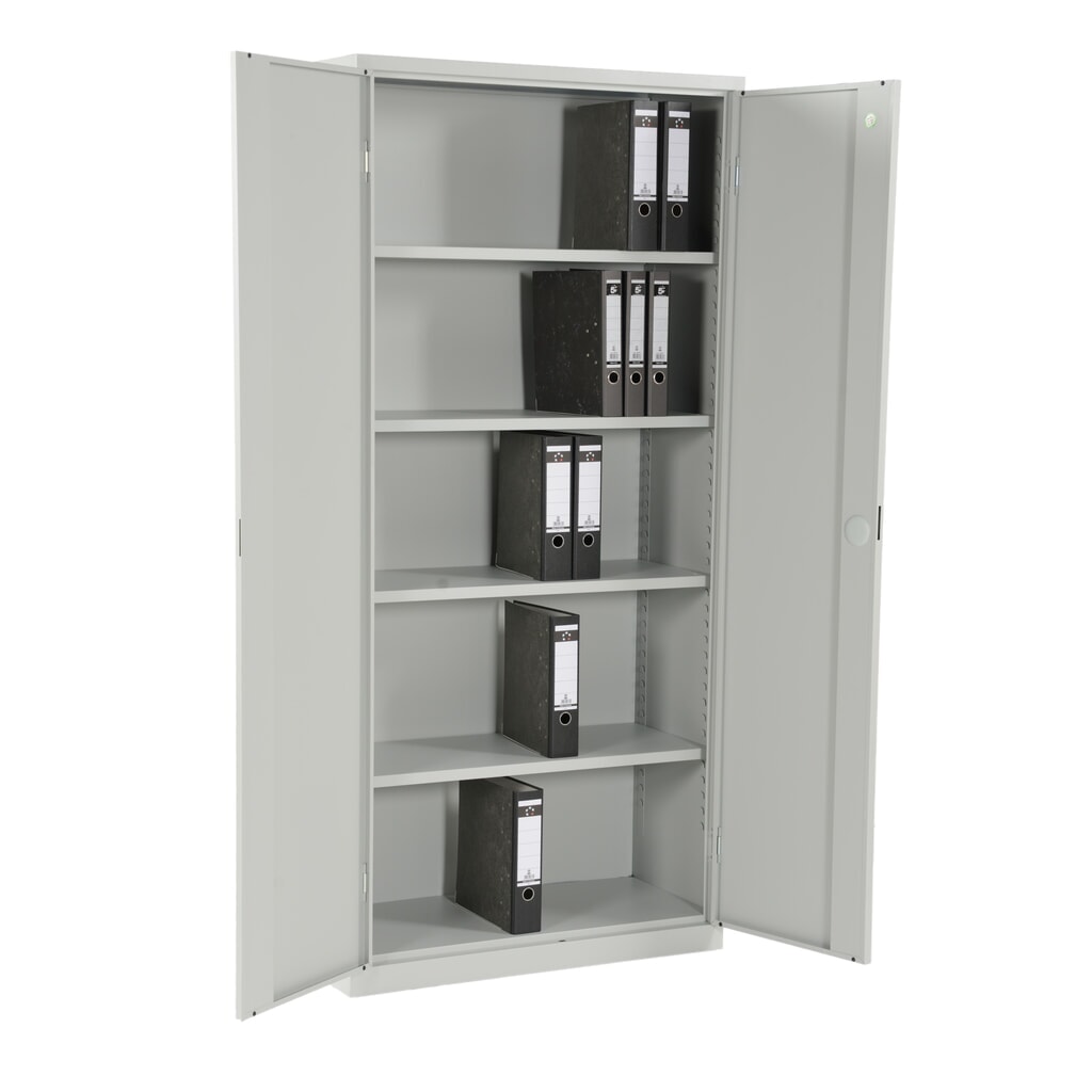HEMMDAL Armoire à portes battantes HF-ST, 5 HC, HxlxP 1 950 x 920 x 420 mm, tablettes galvanisées, gris clair N° de l'image du produit 7 : HEMMDAL Armoire à portes battantes HF-ST, 5 HC, HxlxP 1 950 x 920 x 420 mm, tablettes galvanisées, gris clair