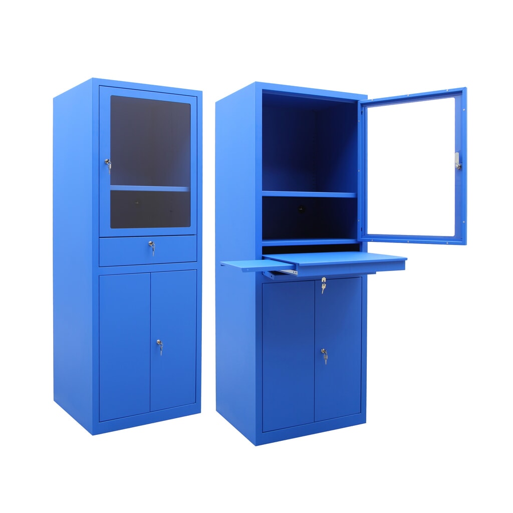 HEMMDAL Armoire informatique mobile HCS-1, HxlxP 1 750 x 650 x 550 mm, bleu gentiane N° de l'image du produit 2 : HEMMDAL Armoire informatique mobile HCS-1, HxlxP 1 750 x 650 x 550 mm, bleu gentiane