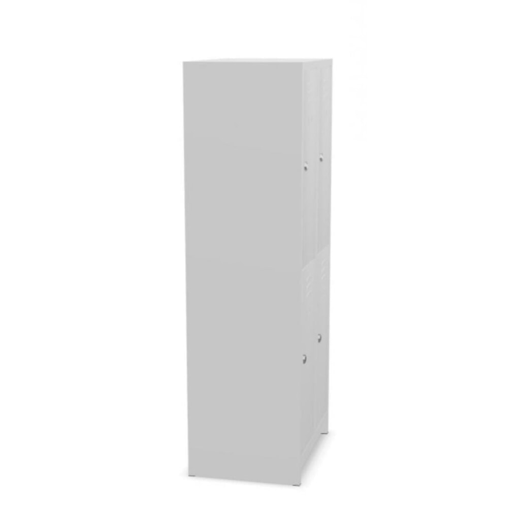 N° de l'image du produit 5 : HEMMDAL Armoire-penderie avec banc HG-SB-2, fermeture à pêne tournant, 2 niveaux, 4 casiers, HxlxP 1 800 x 600 x 500 mm, gris clair