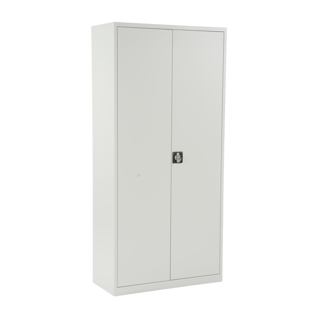 N° de l'image du produit 1 : HEMMDAL Armoire universelle HUS-1, serrure à cylindre à pêne tournant, 4,5 HC, HxlxP 1 800 x 800 x 380 mm, tablettes galvanisées, gris clair