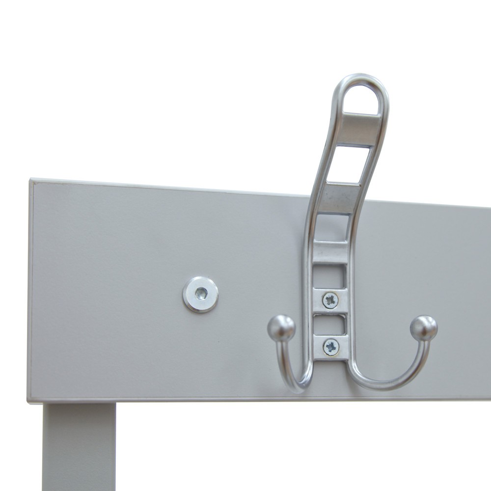 Numéro de l'image du produit 3: HEMMDAL Banc de vestiaire HUB-1, utilisable des 2 côtés, avec barre à patères et grille porte-chaussures, longueur 1 000 mm