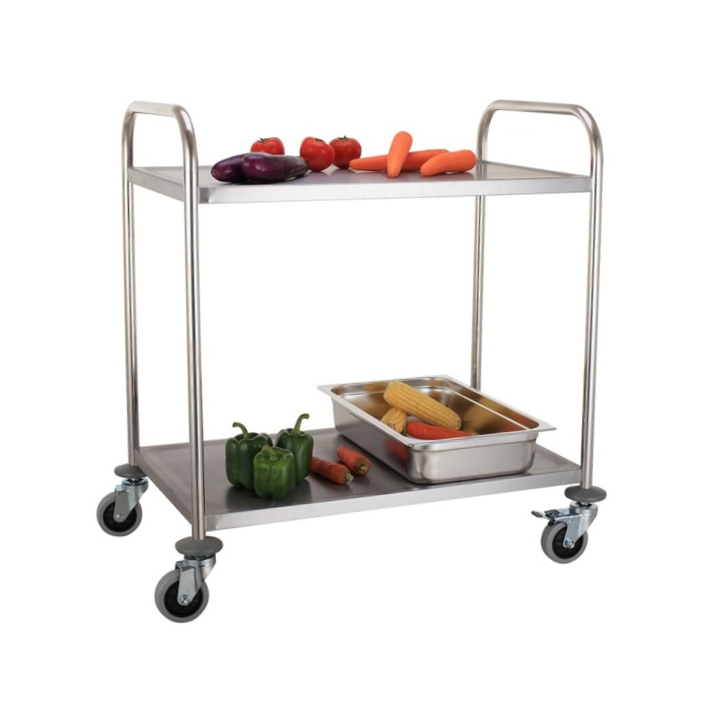 Chariot de service en acier inoxydable HEMMDAL, 2 niveaux N° de l'image du produit 8 : Chariot de service en acier inoxydable HEMMDAL, 2 niveaux