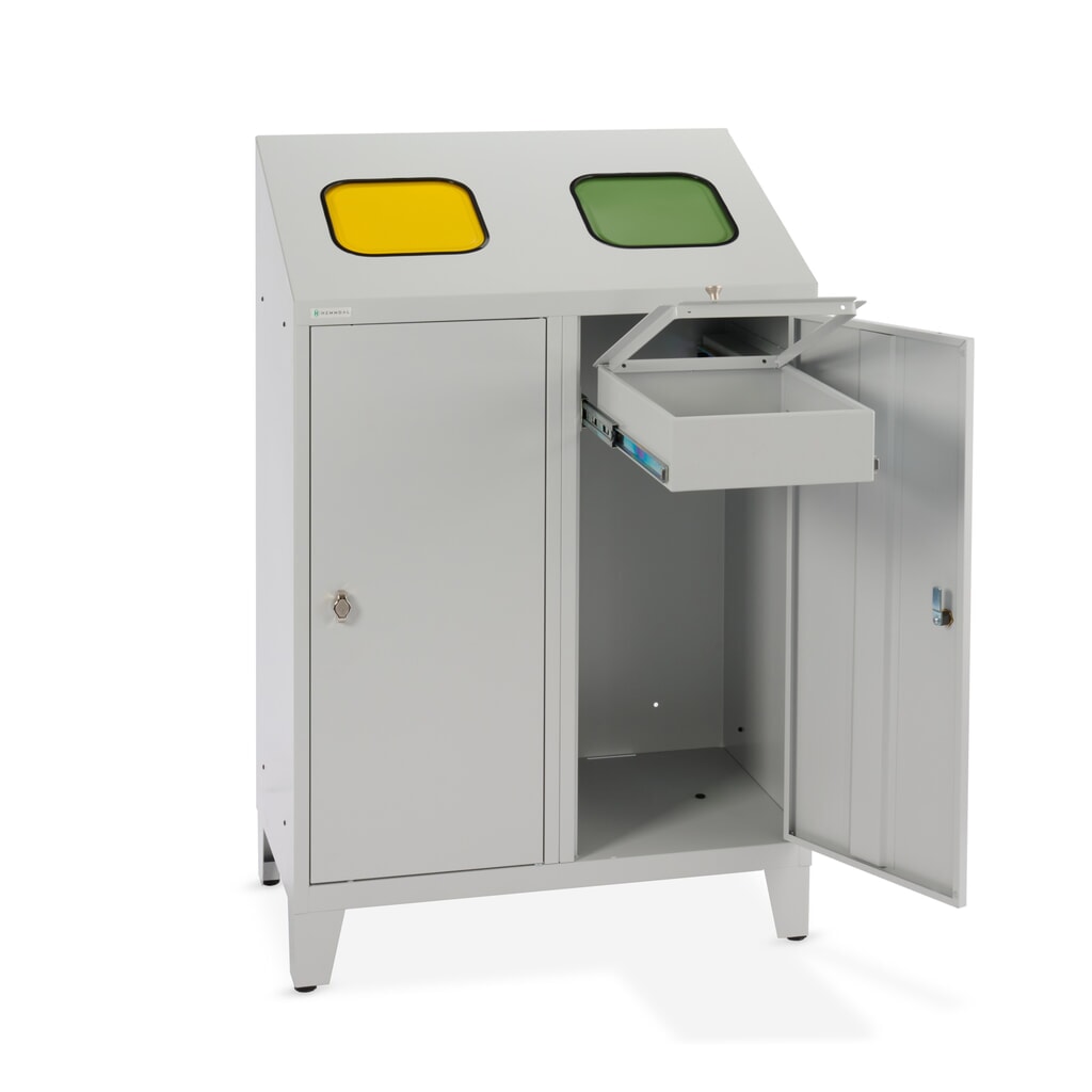HEMMDAL Collecteur de déchets de recyclage Duo, avec 2 supports de sac, 120 litres chacun N° de l'image du produit 8 : HEMMDAL Collecteur de déchets de recyclage Duo, avec 2 supports de sac, 120 litres chacun