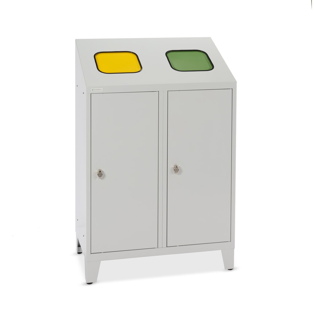 HEMMDAL Collecteur de déchets de recyclage Duo, avec 2 supports de sac, 120 litres chacun Illustration du produit: HEMMDAL Collecteur de déchets de recyclage Duo, avec 2 supports de sac, 120 litres chacun