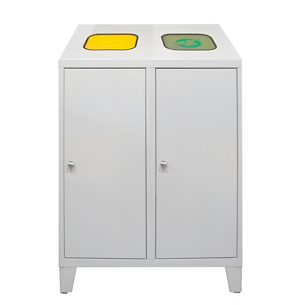 HEMMDAL Collecteur de déchets de recyclage Duo, avec 2 conteneurs intérieurs, 120 litres chacun Illustration du produit: HEMMDAL Collecteur de déchets de recyclage Duo, avec 2 conteneurs intérieurs, 120 litres chacun
