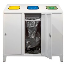 N° de l'image du produit 4 : HEMMDAL Collecteur de déchets de recyclage Trio, avec 3 supports de sacs, 120 litres chacun