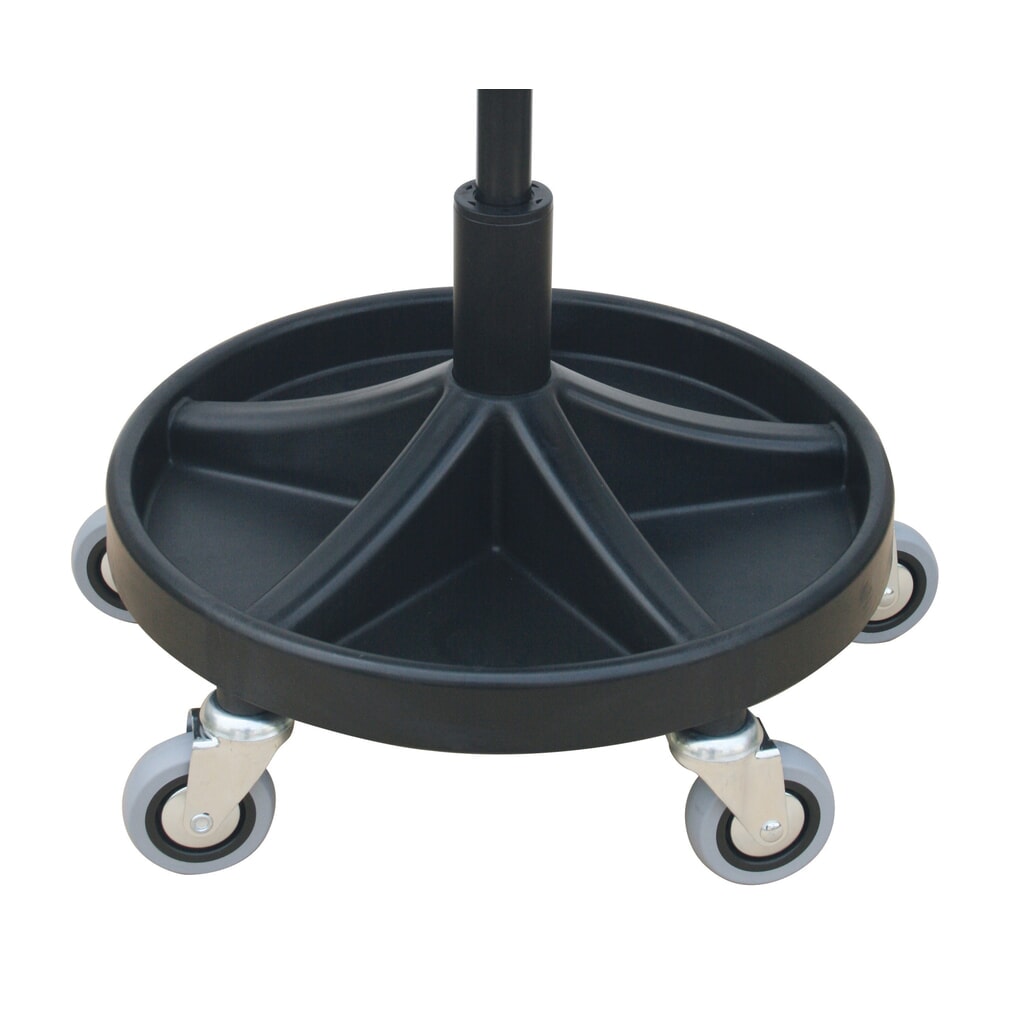 Tabouret pivotant HEMMDAL, siège en PU, hauteur d'assise 400-530 mm, plateau à outils, roulettes N° de l'image du produit 2 : Tabouret pivotant HEMMDAL, siège en PU, hauteur d'assise 400-530 mm, plateau à outils, roulettes