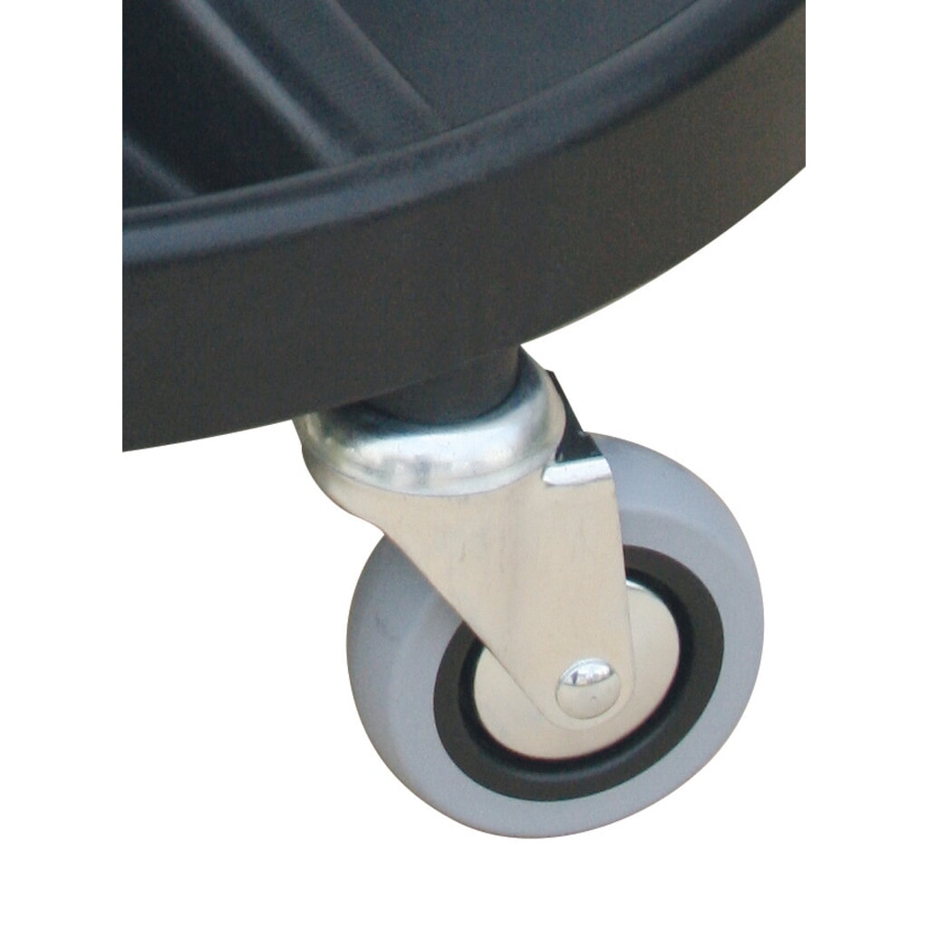 Tabouret pivotant HEMMDAL, siège en PU, hauteur d'assise 400-530 mm, plateau à outils, roulettes N° de l'image du produit 3 : Tabouret pivotant HEMMDAL, siège en PU, hauteur d'assise 400-530 mm, plateau à outils, roulettes