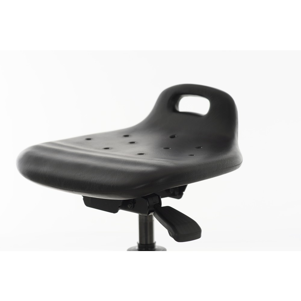 Numéro de l'image du produit 3: Tabouret pivotant HEMMDAL, siège en PU avec dossier + poignée, hauteur d'assise 430-620 mm, patins