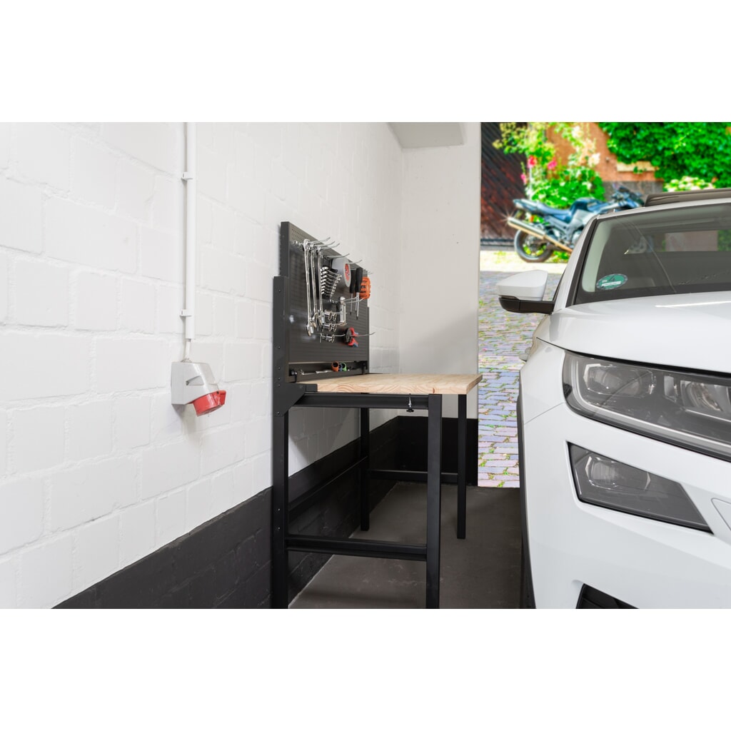 HEMMDAL Établi, pliable, capacité de charge 150 kg, paroi perforée avec 10 crochets N° de l'image du produit 12 : HEMMDAL Établi, pliable, capacité de charge 150 kg, paroi perforée avec 10 crochets