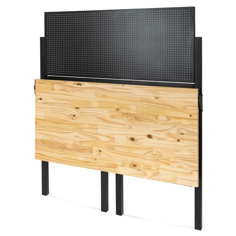 N° de l'image du produit 7 : HEMMDAL Établi, pliable, capacité de charge 150&nbsp;kg, paroi perforée avec 10&nbsp;crochets