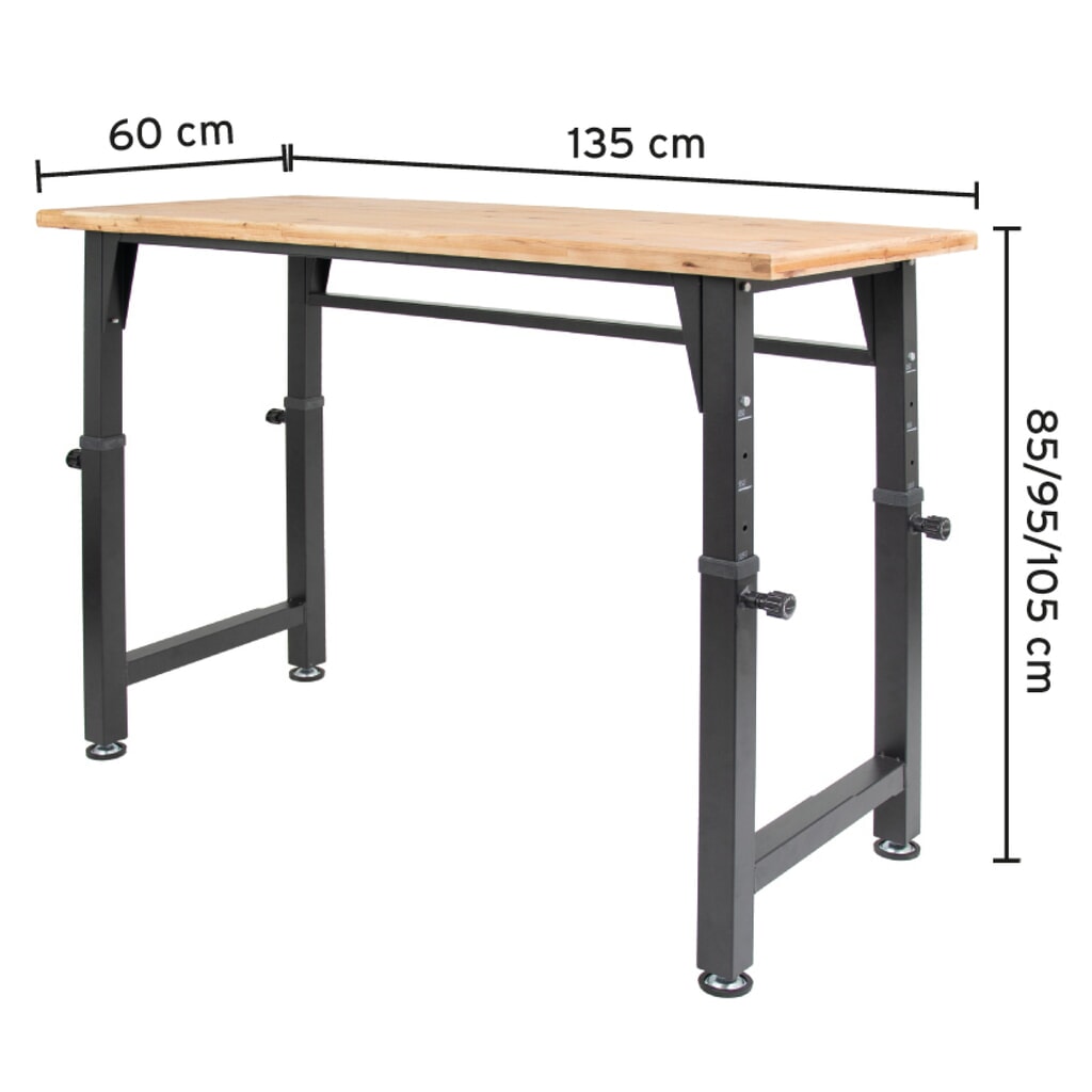 HEMMDAL Établi, réglable en hauteur, capacité de charge 200 kg N° de l'image du produit 3 : HEMMDAL Établi, réglable en hauteur, capacité de charge 200 kg