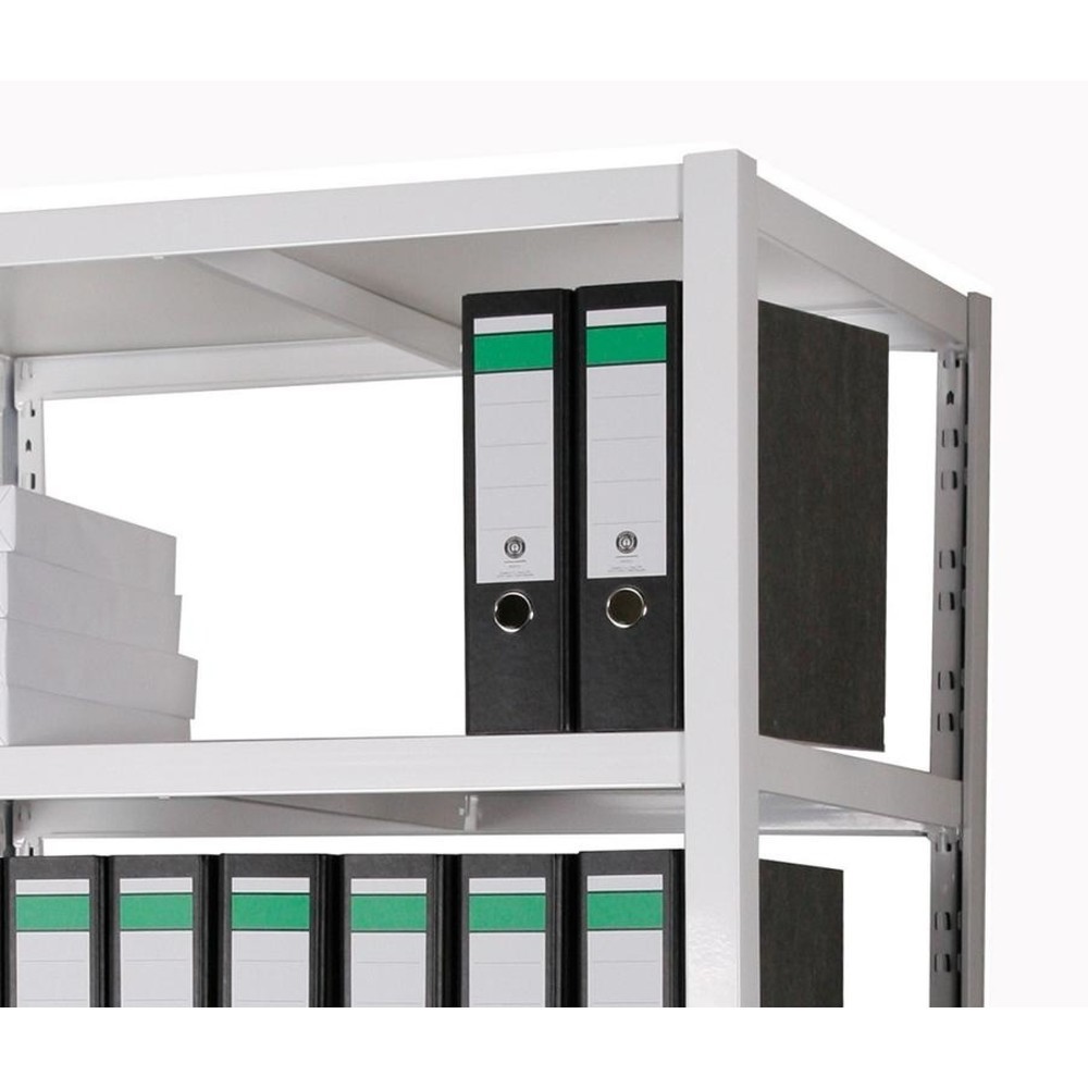 Numéro de l'image du produit 2: HEMMDAL Étagère à dossiers, système enfichable, HxlxP 1 800 x 900 x 600 mm, 5 tablettes HDF, charge par tablette 150 kg, 110 classeurs max., blanc.