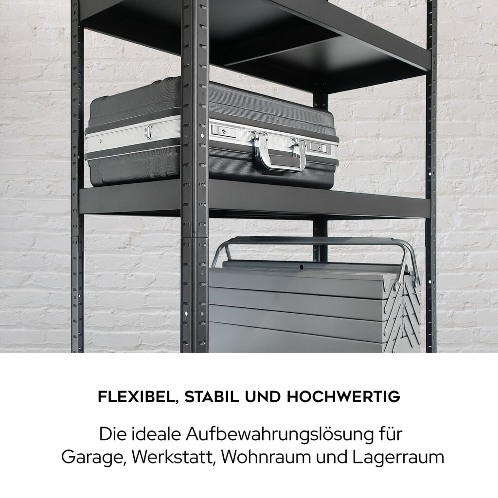HEMMDAL Rayonnage enfichable métallique, charge par tablette 130 kg, HxlxP 1 800 x 900 x 400 mm noir N° de l'image du produit 2 : HEMMDAL Rayonnage enfichable métallique, charge par tablette 130 kg, HxlxP 1 800 x 900 x 400 mm noir