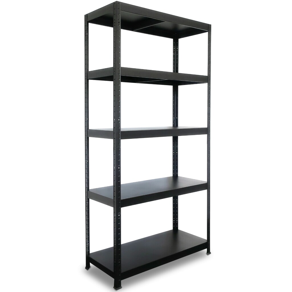 Illustration du produit: HEMMDAL Rayonnage enfichable métallique, charge par tablette 130 kg, HxlxP 1 800 x 900 x 400 mm noir