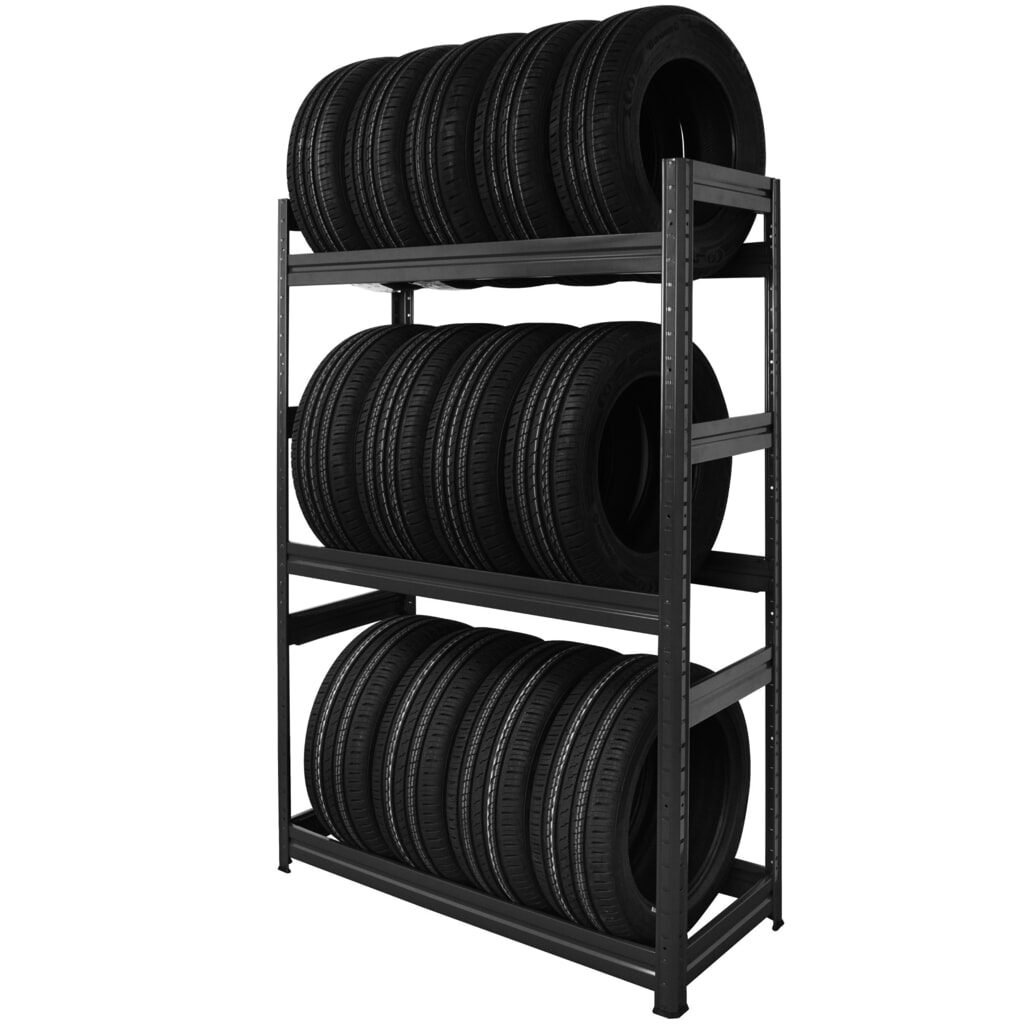 HEMMDAL Rayonnage pour pneus, anthracite – pour 12 pneus – Rayonnage pour charges lourdes made in EU Illustration du produit: HEMMDAL Rayonnage pour pneus, anthracite – pour 12 pneus – Rayonnage pour charges lourdes made in EU