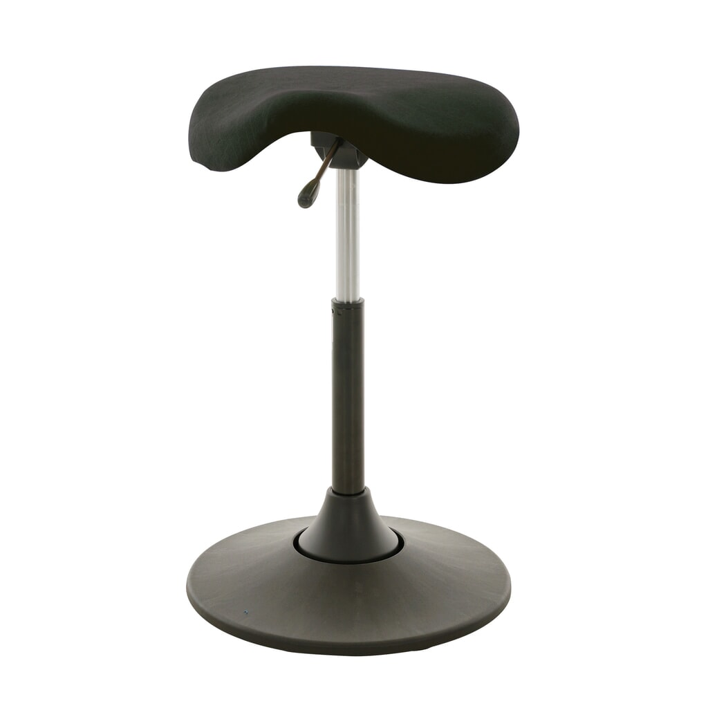 Illustration du produit: Tabouret-selle HEMMDAL, siège en simili cuir, hauteur d'assise 510-700 mm, pied à base ronde