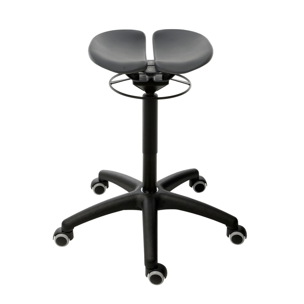 Illustration du produit: Coque d'assise HEMMDAL sur éléments à ressorts, assise en plastique en deux parties, hauteur d'assise 500-680 mm, roulettes