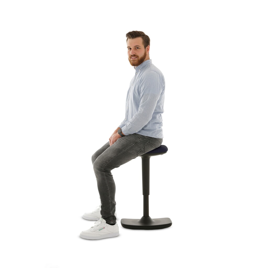 Tabouret assis-debout HEMMDAL, assise en simili cuir, hauteur d'assise 560-690 mm, bascule convexe au sol N° de l'image du produit 4 : Tabouret assis-debout HEMMDAL, assise en simili cuir, hauteur d'assise 560-690 mm, bascule convexe au sol