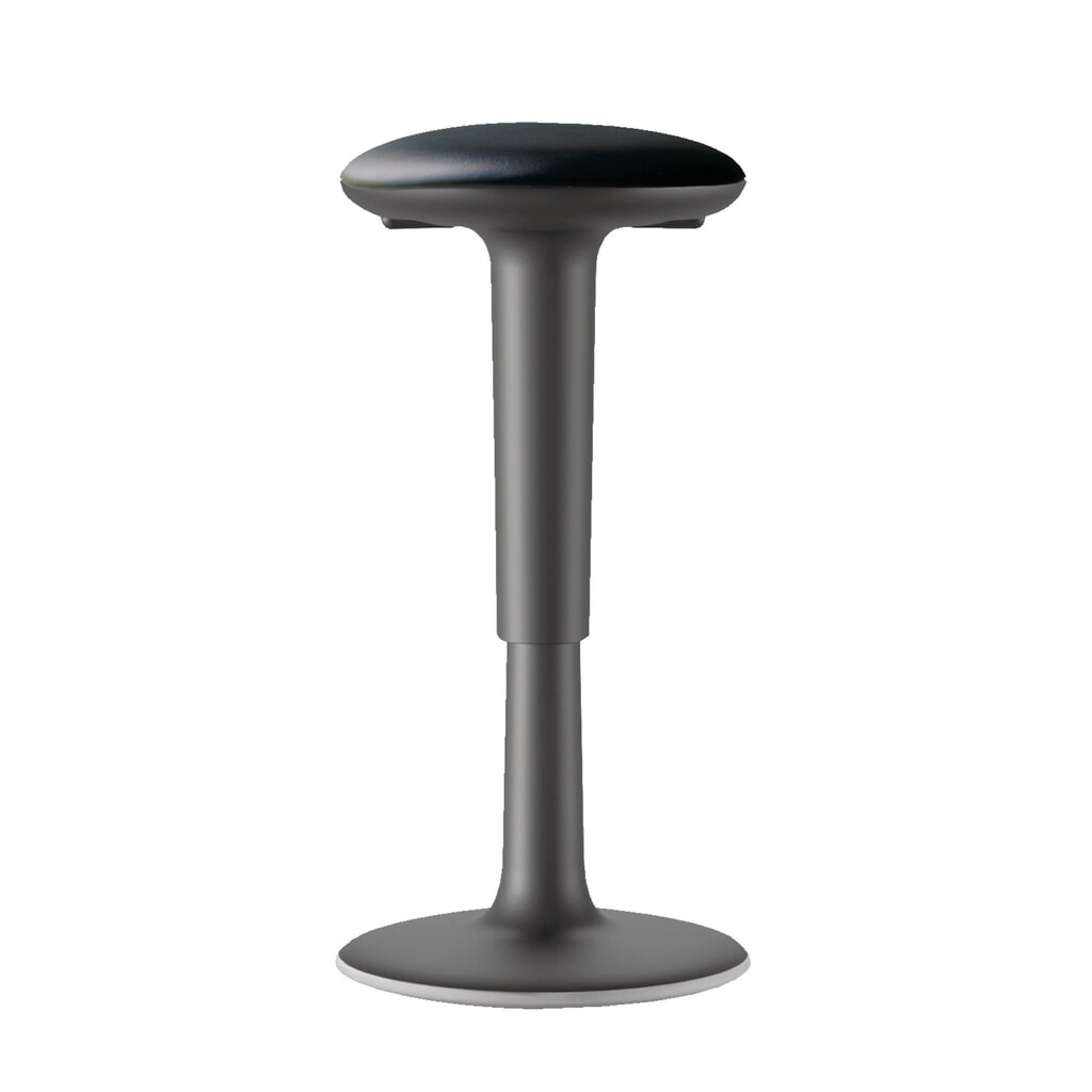 Tabouret assis-debout HEMMDAL, assise en simili cuir, hauteur d'assise 560-720 mm, bascule ronde au sol Illustration du produit: Tabouret assis-debout HEMMDAL, assise en simili cuir, hauteur d'assise 560-720 mm, bascule ronde au sol