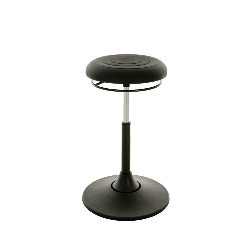 Illustration du produit: Tabouret assis-debout HEMMDAL, siège pivotant en simili cuir, hauteur d'assise 510-700 mm, pied à base ronde