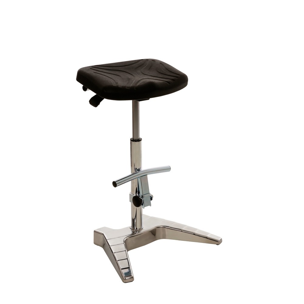 Numéro de l'image du produit 2: Tabouret assis-debout XXL HEMMDAL, siège PU extra-large + poignée, hauteur d'assise 700-880 mm, repose-pieds