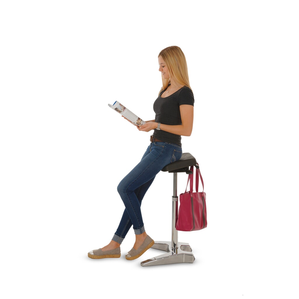 Tabouret assis-debout XXL HEMMDAL, siège PU extra-large + poignée, hauteur d'assise 700-880 mm N° de l'image du produit 6 : Tabouret assis-debout XXL HEMMDAL, siège PU extra-large + poignée, hauteur d'assise 700-880 mm