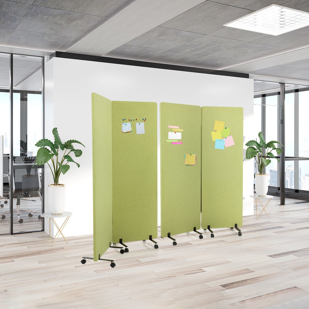 Numéro de l'image du produit 2: Système de parois de séparation mobiles acoustiques hjh OFFICE FLEXMIUT, lot de 2, vert