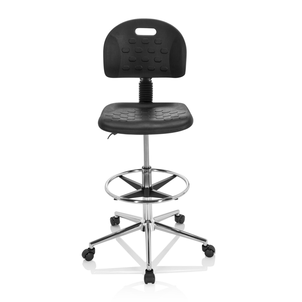 hjh OFFICE Tabouret ergonomique / tabouret de travail TOP WORK 23 I mousse rigide en PU, noir Illustration du produit: hjh OFFICE Tabouret ergonomique / tabouret de travail TOP WORK 23 I mousse rigide en PU, noir