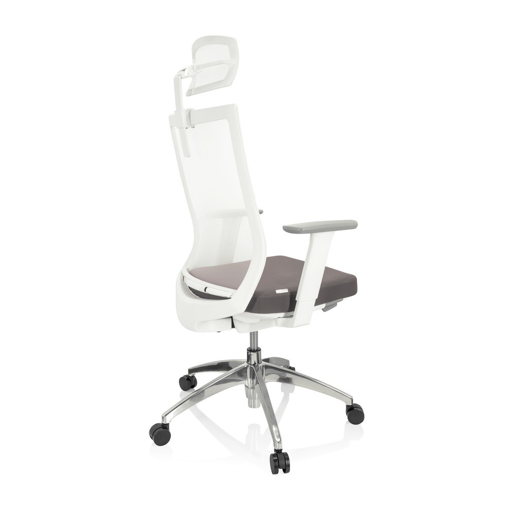 N° de l'image du produit 10 : Siège de bureau / siège pivotant hjh OFFICE ASPEN WHITE PRO maille transparente / assise tissu, gris