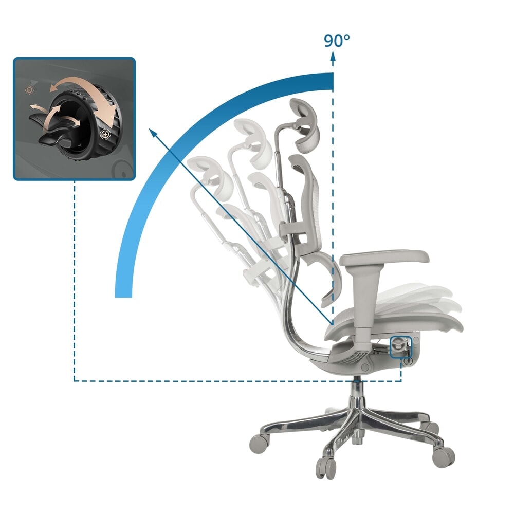 N° de l'image du produit 2 : Fauteuil de direction hjh OFFICE ERGOHUMAN ULTRA G GEN2, dossier en résille, capacité de charge 120 kg, coussin en tissu 460 - 580 mm, gris