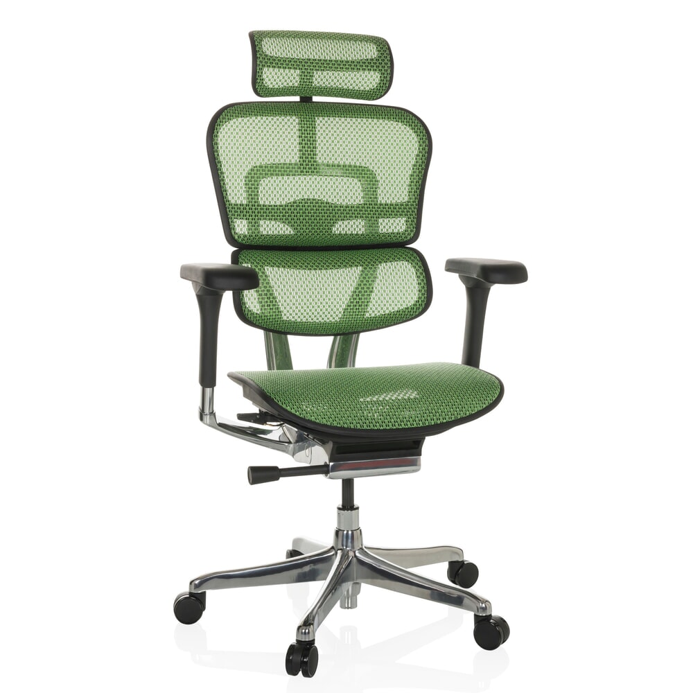 N° de l'image du produit 5 : Fauteuil de direction hjh OFFICE ERGOHUMAN GEN2, capacité de charge 150 kg, tissu résille, coussin en tissu 480 - 590 mm, vert
