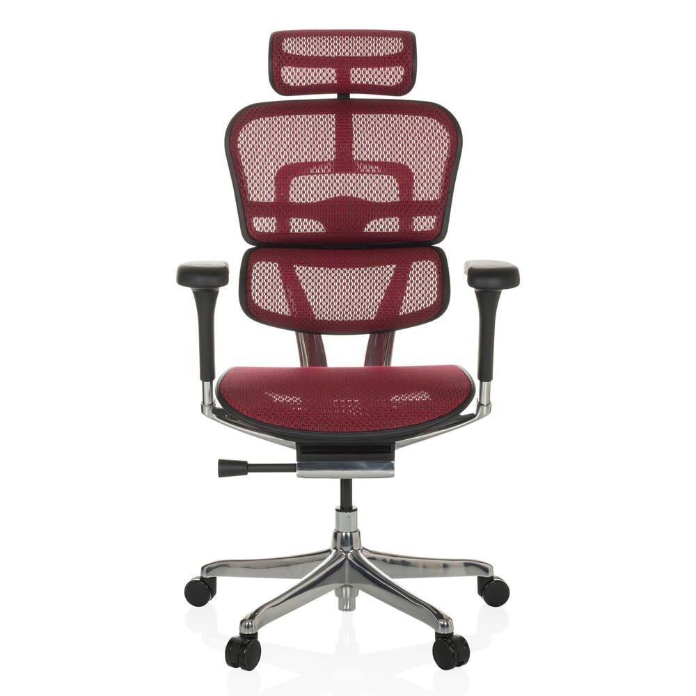 Illustration du produit: Fauteuil de direction hjh OFFICE ERGOHUMAN GEN2, capacité de charge 150 kg, tissu résille, coussin en tissu 480 - 590 mm, rouge