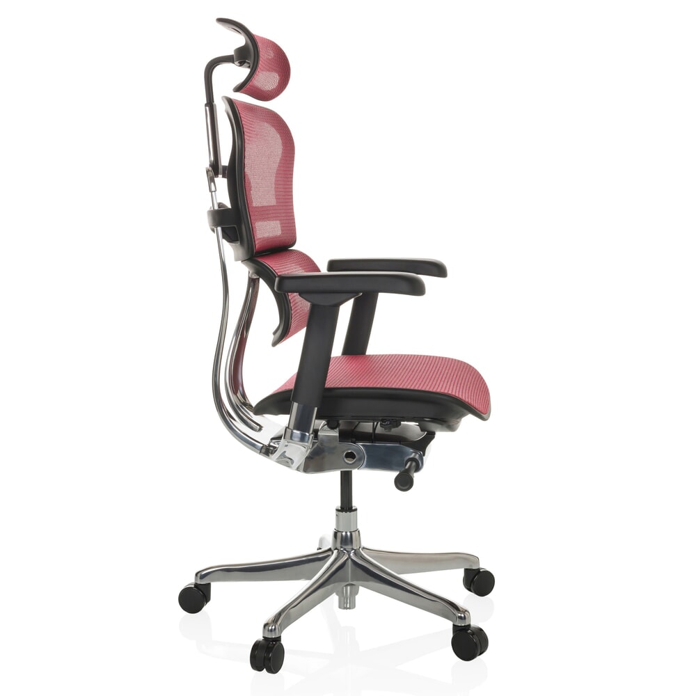 N° de l'image du produit 9 : Fauteuil de direction hjh OFFICE ERGOHUMAN GEN2, capacité de charge 150 kg, tissu résille, coussin en tissu 480 - 590 mm, rouge