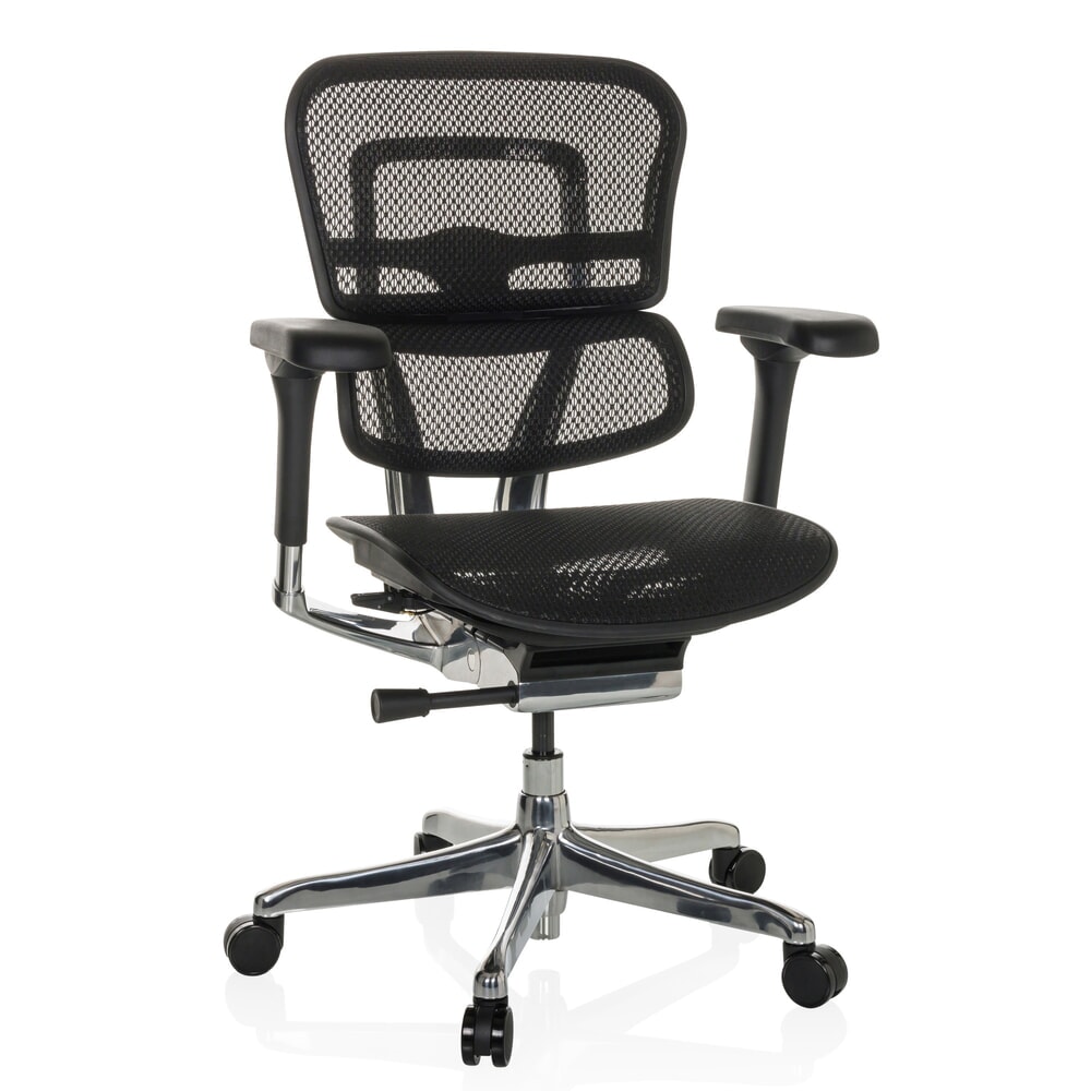 N° de l'image du produit 5 : Fauteuil de direction hjh OFFICE ERGOHUMAN BASE GEN2, capacité de charge 150 kg, tissu résille, coussin en tissu 470 - 580 mm, noir, sans appui-tête