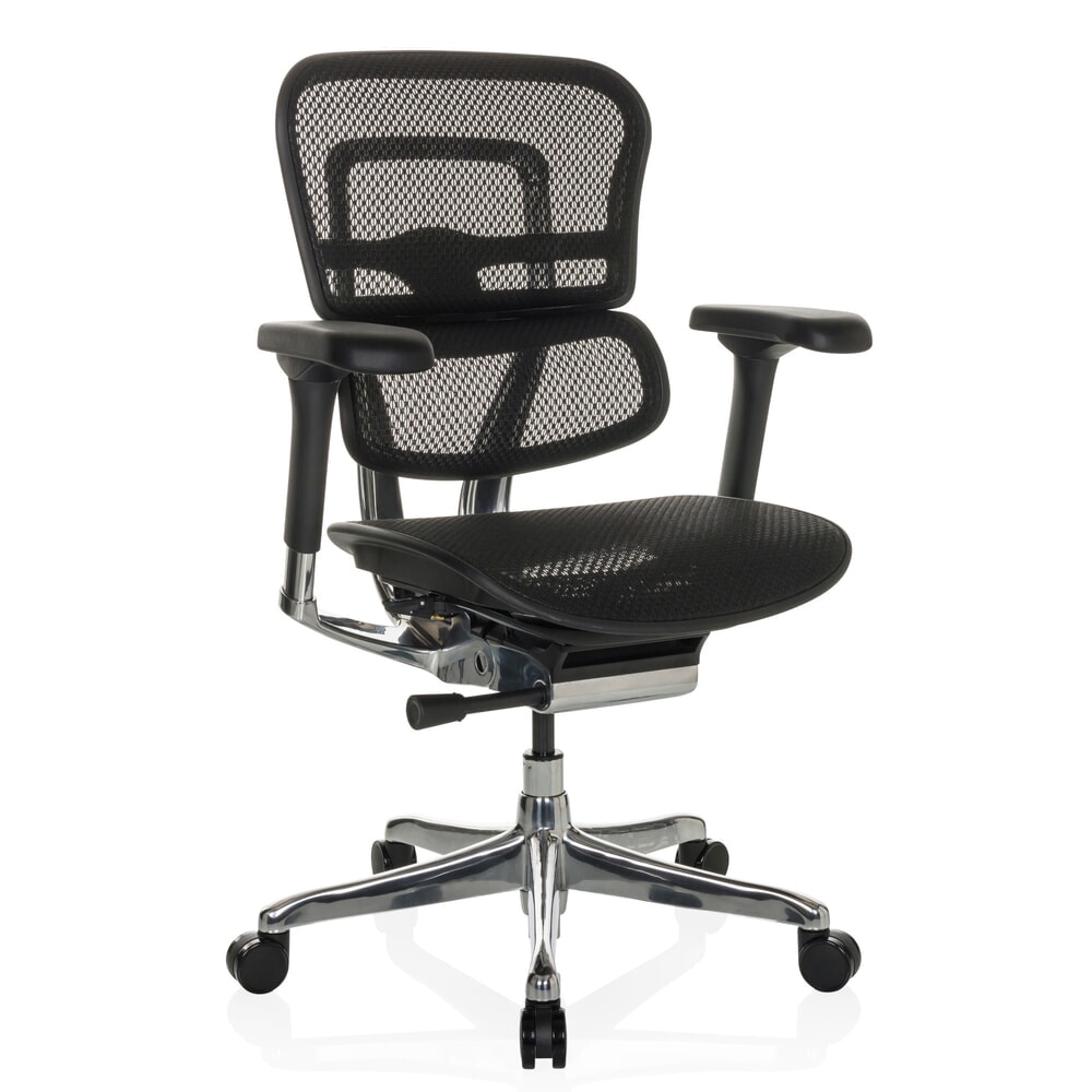 N° de l'image du produit 6 : Fauteuil de direction hjh OFFICE ERGOHUMAN BASE GEN2, capacité de charge 150 kg, tissu résille, coussin en tissu 470 - 580 mm, noir, sans appui-tête