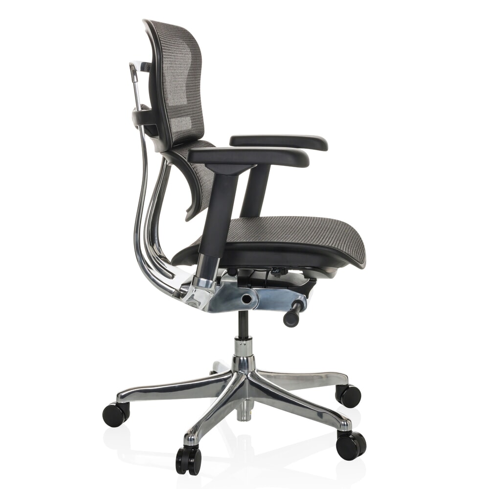 N° de l'image du produit 9 : Fauteuil de direction hjh OFFICE ERGOHUMAN BASE GEN2, capacité de charge 150 kg, tissu résille, coussin en tissu 470 - 580 mm, noir, sans appui-tête