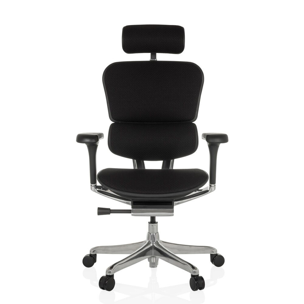 N° de l'image du produit 1 : Fauteuil de direction hjh OFFICE ERGOHUMAN GEN2, capacité de charge 150 kg, entièrement rembourré, coussin en tissu 450 - 560 mm, noir