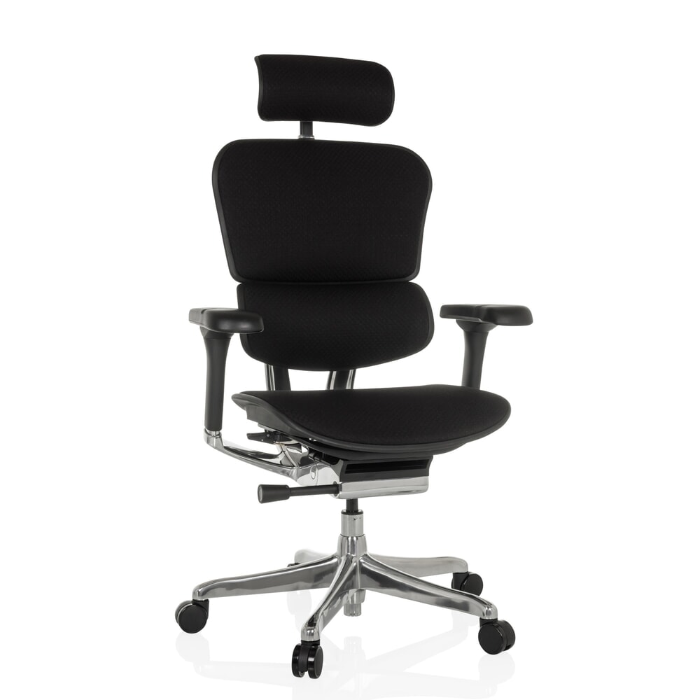 N° de l'image du produit 6 : Fauteuil de direction hjh OFFICE ERGOHUMAN GEN2, capacité de charge 150 kg, entièrement rembourré, coussin en tissu 450 - 560 mm, noir