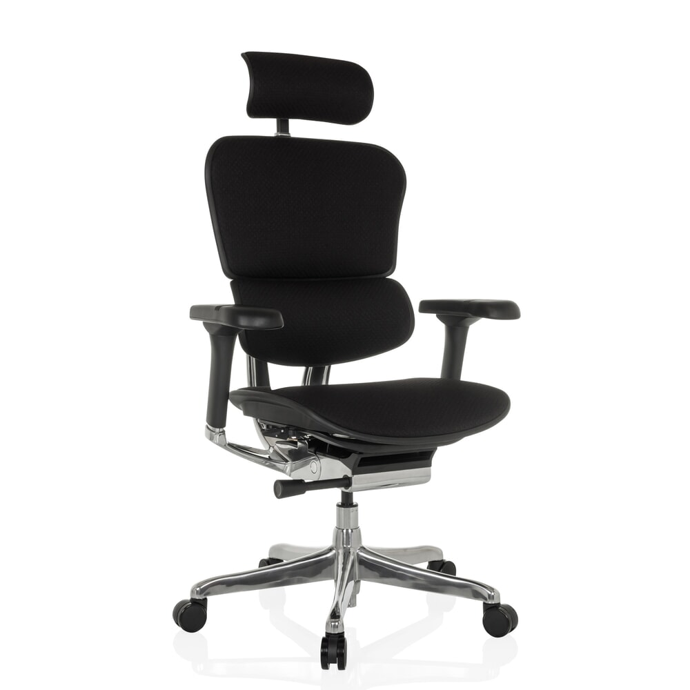 N° de l'image du produit 7 : Fauteuil de direction hjh OFFICE ERGOHUMAN GEN2, capacité de charge 150 kg, entièrement rembourré, coussin en tissu 450 - 560 mm, noir