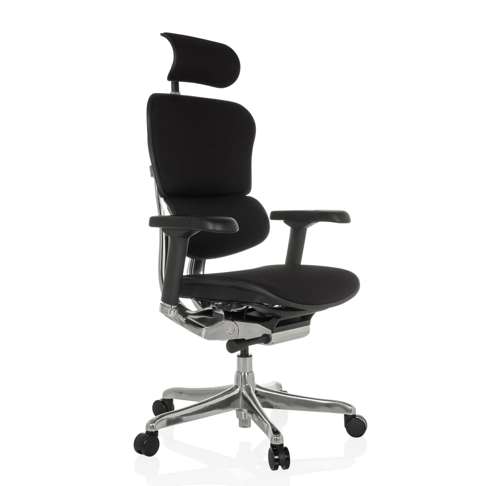 N° de l'image du produit 8 : Fauteuil de direction hjh OFFICE ERGOHUMAN GEN2, capacité de charge 150 kg, entièrement rembourré, coussin en tissu 450 - 560 mm, noir