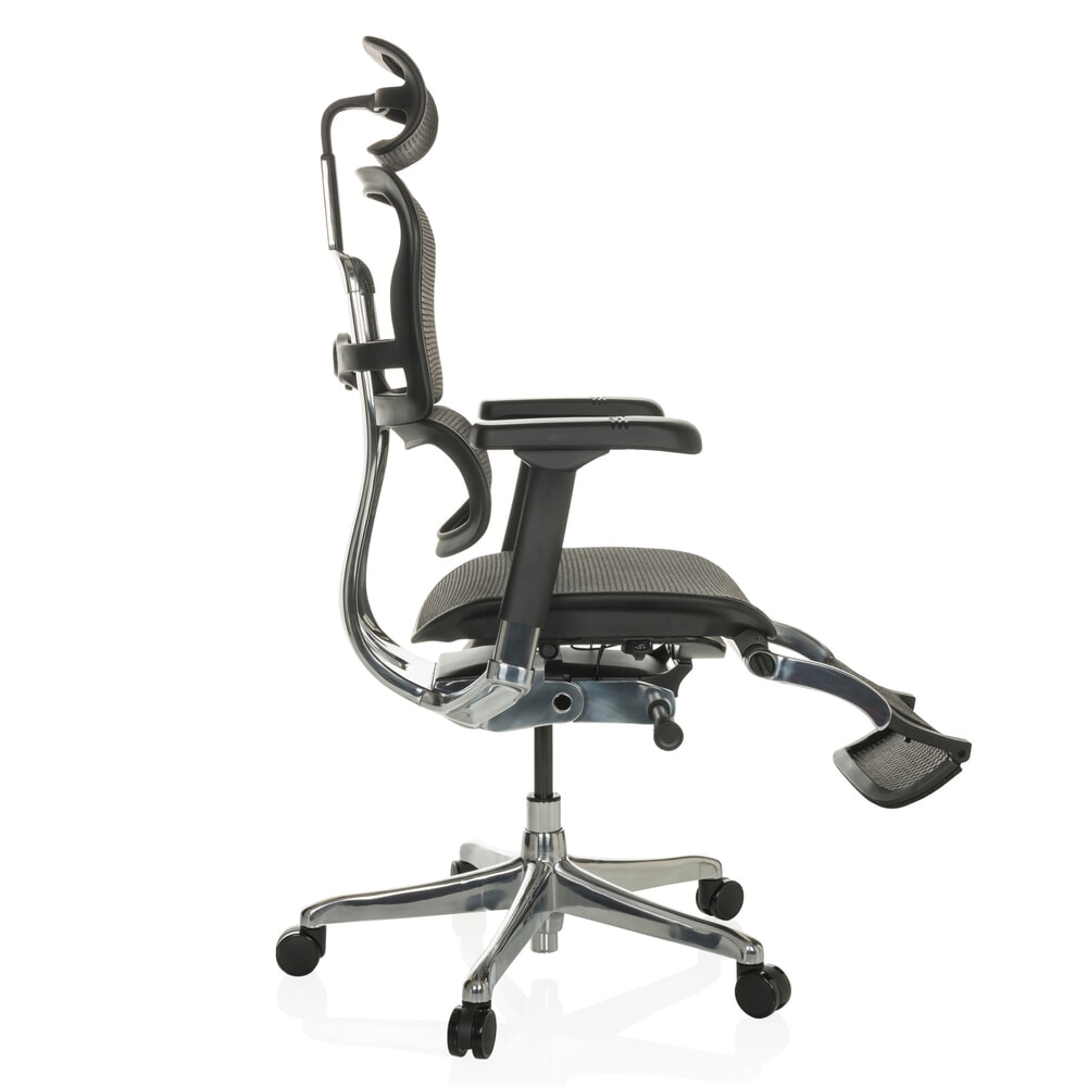 N° de l'image du produit 9 : Fauteuil de direction hjh OFFICE ERGOHUMAN PLUS LEGPRO GEN2, capacité de charge 150 kg, avec repose-jambes, tissu résille, coussin en tissu 480 - 580 mm, noir
