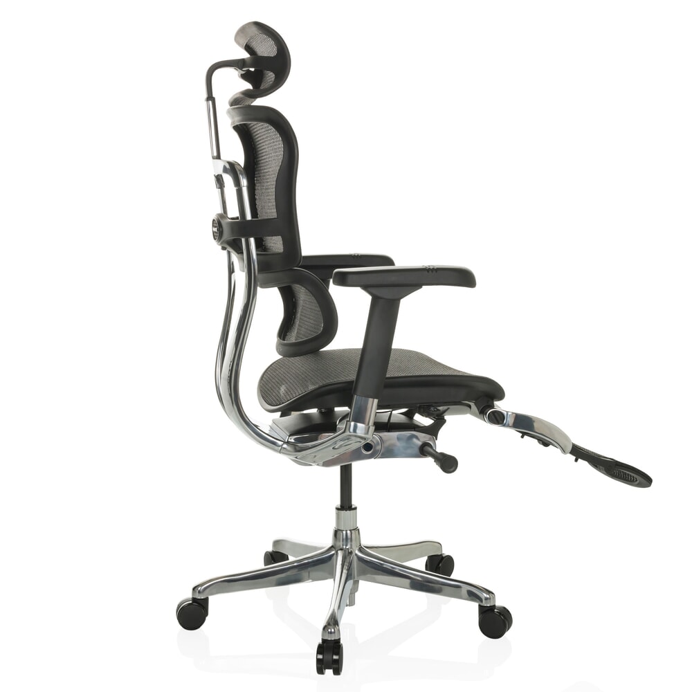 N° de l'image du produit 10 : Fauteuil de direction hjh OFFICE ERGOHUMAN PLUS LEGPRO GEN2, capacité de charge 150 kg, avec repose-jambes, tissu résille, coussin en tissu 480 - 580 mm, noir
