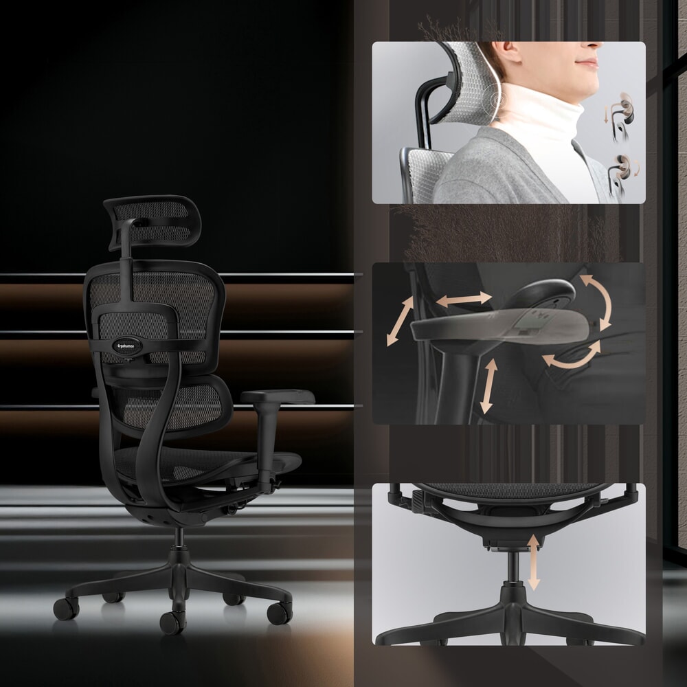 N° de l'image du produit 3 : Fauteuil de direction hjh OFFICE fauteuil de direction SIGNATURE GEN2, dossier en résille, capacité de charge 120 kg, coussin en tissu 490 - 590 mm, noir