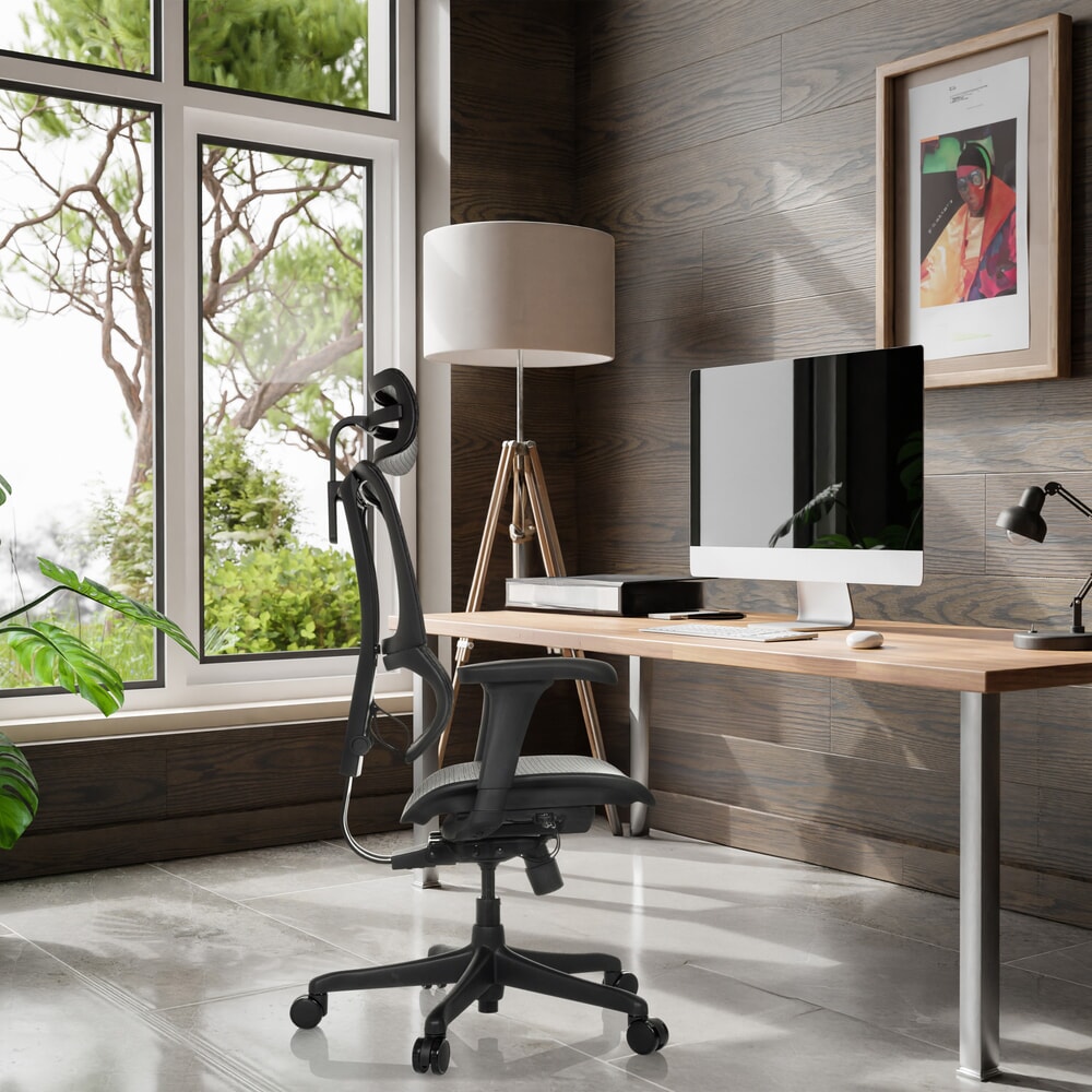 N° de l'image du produit 5 : Fauteuil de direction hjh OFFICE ERGOHUMAN SLIM ECO M GEN2, dossier flexible, capacité de charge 120 kg, hauteur 1120 - 1340 mm, assise en résille, noir