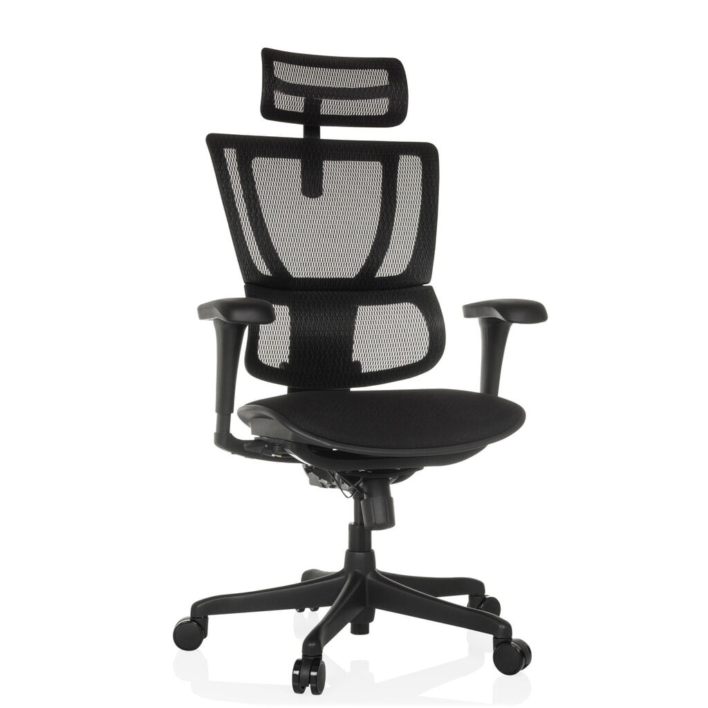 Fauteuil de direction hjh OFFICE ERGOHUMAN SLIM ECO F GEN2, avec dossier flexible, capacité de charge 120 kg, hauteur 1120 - 1340 mm, assise en tissu, noir N° de l'image du produit 6 : Fauteuil de direction hjh OFFICE ERGOHUMAN SLIM ECO F GEN2, avec dossier flexible, capacité de charge 120 kg, hauteur 1120 - 1340 mm, assise en tissu, noir