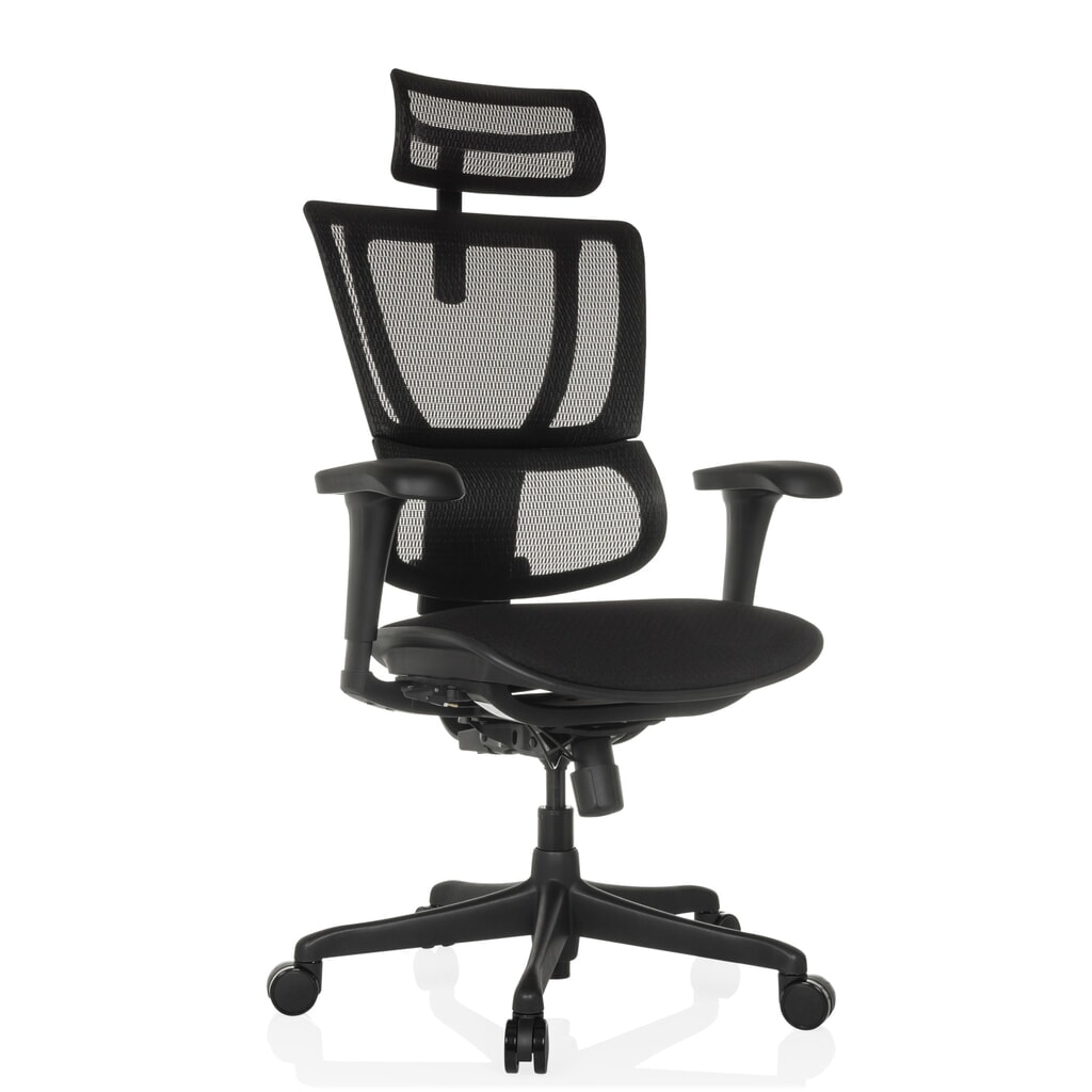Fauteuil de direction hjh OFFICE ERGOHUMAN SLIM ECO F GEN2, avec dossier flexible, capacité de charge 120 kg, hauteur 1120 - 1340 mm, assise en tissu, noir N° de l'image du produit 7 : Fauteuil de direction hjh OFFICE ERGOHUMAN SLIM ECO F GEN2, avec dossier flexible, capacité de charge 120 kg, hauteur 1120 - 1340 mm, assise en tissu, noir