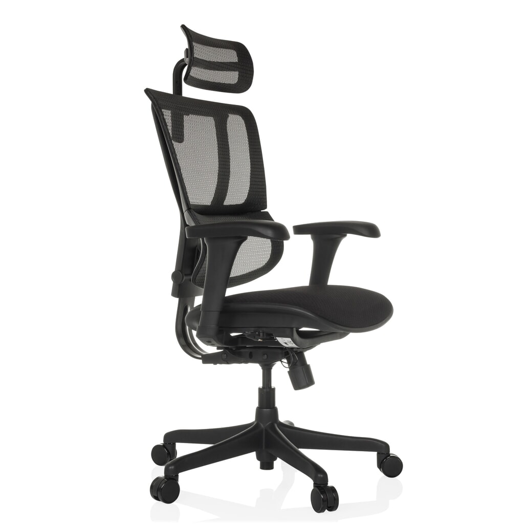 Fauteuil de direction hjh OFFICE ERGOHUMAN SLIM ECO F GEN2, avec dossier flexible, capacité de charge 120 kg, hauteur 1120 - 1340 mm, assise en tissu, noir N° de l'image du produit 9 : Fauteuil de direction hjh OFFICE ERGOHUMAN SLIM ECO F GEN2, avec dossier flexible, capacité de charge 120 kg, hauteur 1120 - 1340 mm, assise en tissu, noir